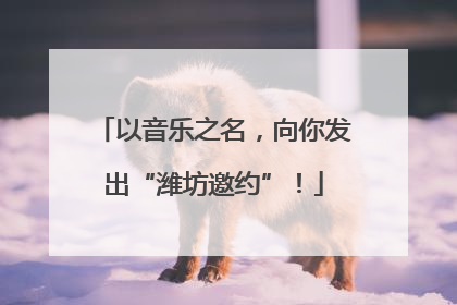 以音乐之名，向你发出“潍坊邀约”！