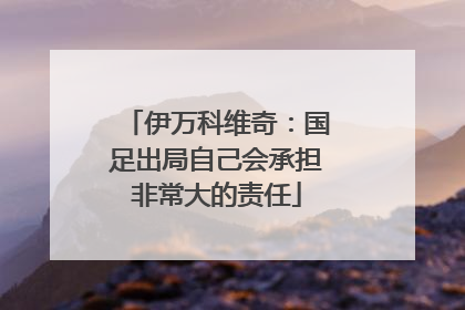 伊万科维奇：国足出局自己会承担非常大的责任