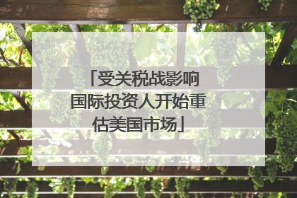 受关税战影响 国际投资人开始重估美国市场