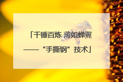 千锤百炼 薄如蝉翼——“手撕钢”技术