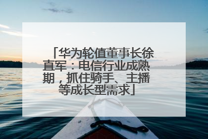 华为轮值董事长徐直军：电信行业成熟期，抓住骑手、主播等成长型需求