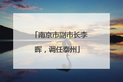 南京市副市长李晖，调任泰州
