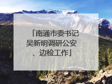南通市委书记吴新明调研公安、边检工作