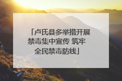 卢氏县多举措开展禁毒集中宣传 筑牢全民禁毒防线