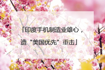 印度手机制造业雄心，遭“美国优先”重击
