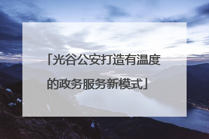 光谷公安打造有温度的政务服务新模式