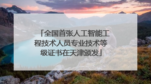 全国首张人工智能工程技术人员专业技术等级证书在天津颁发