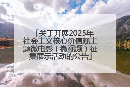关于开展2025年社会主义核心价值观主题微电影（微视频）征集展示活动的公告