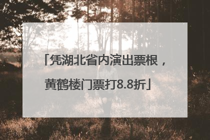 凭湖北省内演出票根，黄鹤楼门票打8.8折