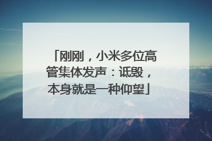 刚刚，小米多位高管集体发声：诋毁，本身就是一种仰望
