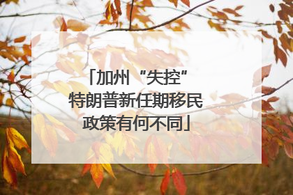 加州“失控” 特朗普新任期移民政策有何不同