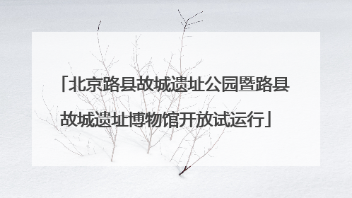 北京路县故城遗址公园暨路县故城遗址博物馆开放试运行