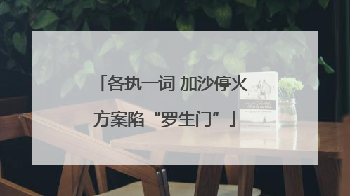 各执一词 加沙停火方案陷“罗生门”