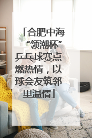合肥中海“领潮杯”乒乓球赛点燃热情，以球会友筑邻里温情