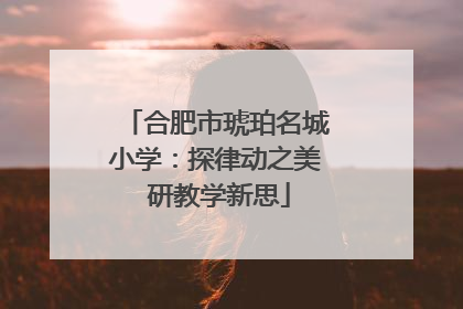 合肥市琥珀名城小学：探律动之美 研教学新思
