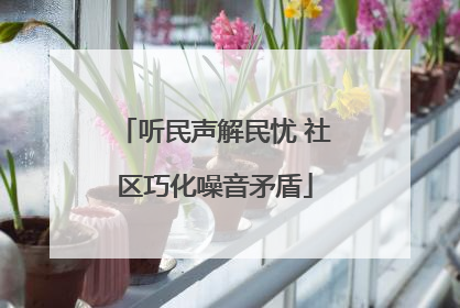 听民声解民忧 社区巧化噪音矛盾
