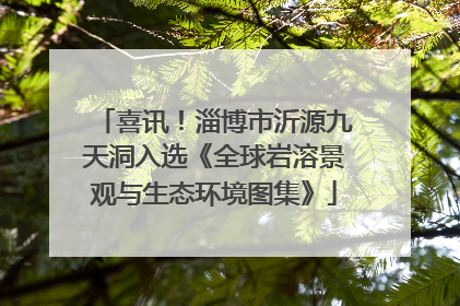 喜讯！淄博市沂源九天洞入选《全球岩溶景观与生态环境图集》