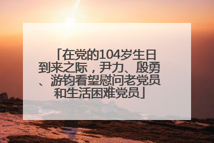 在党的104岁生日到来之际，尹力、殷勇、游钧看望慰问老党员和生活困难党员