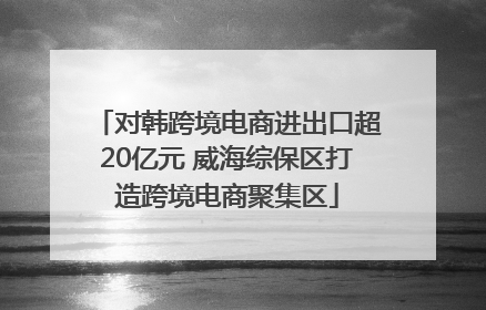 对韩跨境电商进出口超20亿元 威海综保区打造跨境电商聚集区