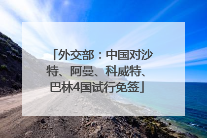 外交部：中国对沙特、阿曼、科威特、巴林4国试行免签