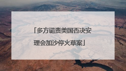多方谴责美国否决安理会加沙停火草案