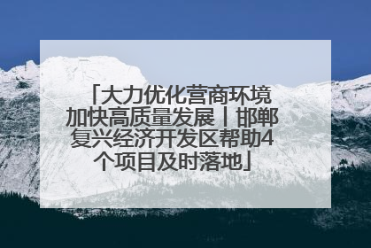 大力优化营商环境 加快高质量发展丨邯郸复兴经济开发区帮助4个项目及时落地