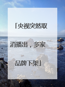 央视突然取消播出，多家品牌下架