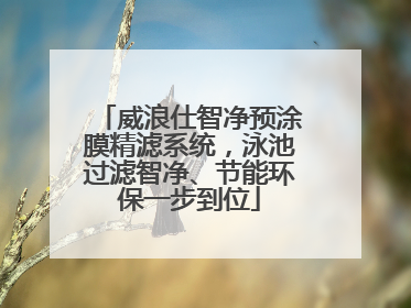 威浪仕智净预涂膜精滤系统，泳池过滤智净、节能环保一步到位