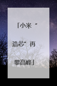 小米“造芯”再攀高峰