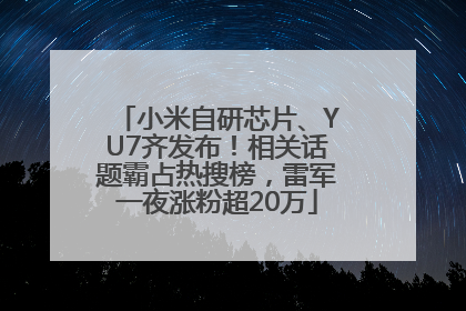 小米自研芯片、YU7齐发布！相关话题霸占热搜榜，雷军一夜涨粉超20万