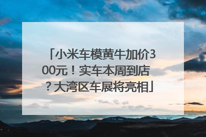 小米车模黄牛加价300元！实车本周到店？大湾区车展将亮相