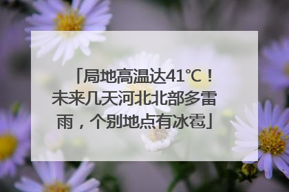 局地高温达41℃！未来几天河北北部多雷雨，个别地点有冰雹