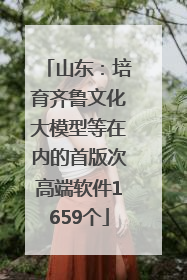 山东：培育齐鲁文化大模型等在内的首版次高端软件1659个
