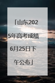 山东2025年高考成绩6月25日下午公布