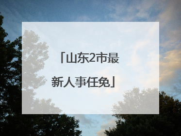 山东2市最新人事任免