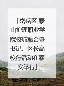 岱岳区 泰山护理职业学院校城融合暨书记、区长高校行活动在泰安举行