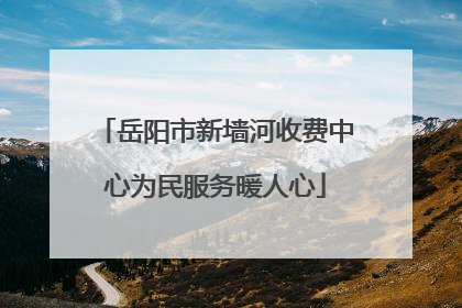 岳阳市新墙河收费中心为民服务暖人心