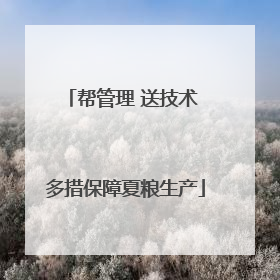 帮管理 送技术 多措保障夏粮生产