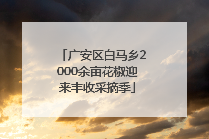 广安区白马乡2000余亩花椒迎来丰收采摘季