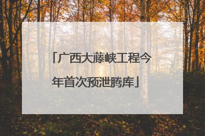 广西大藤峡工程今年首次预泄腾库