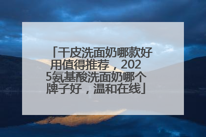 干皮洗面奶哪款好用值得推荐，2025氨基酸洗面奶哪个牌子好，温和在线