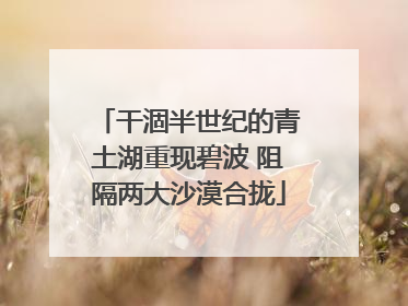 干涸半世纪的青土湖重现碧波 阻隔两大沙漠合拢