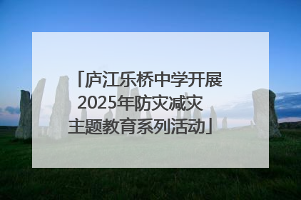 庐江乐桥中学开展2025年防灾减灾主题教育系列活动
