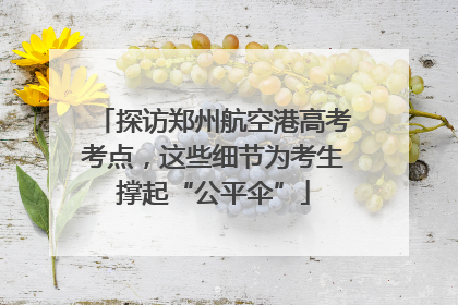 探访郑州航空港高考考点，这些细节为考生撑起“公平伞”
