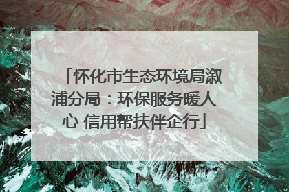 怀化市生态环境局溆浦分局：环保服务暖人心 信用帮扶伴企行