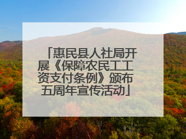 惠民县人社局开展《保障农民工工资支付条例》颁布五周年宣传活动