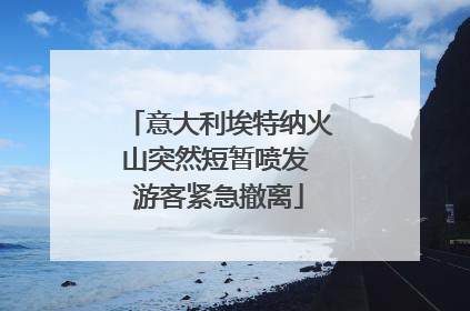意大利埃特纳火山突然短暂喷发 游客紧急撤离