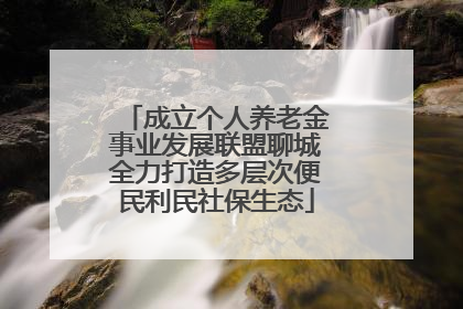成立个人养老金事业发展联盟聊城全力打造多层次便民利民社保生态