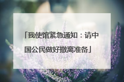 我使馆紧急通知：请中国公民做好撤离准备