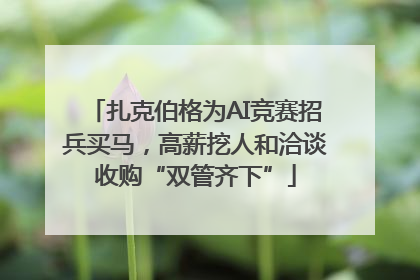 扎克伯格为AI竞赛招兵买马，高薪挖人和洽谈收购“双管齐下”